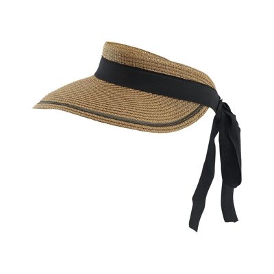 Visor for women - with black bow - 100% paper straw
