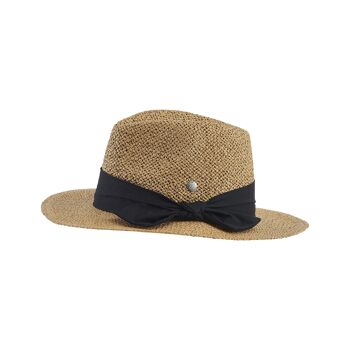 Chapeau de paille pour femme - avec bandeau et nœud - chapeau pour l'été 2