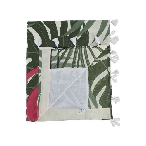 Strandtuch - mit Blumenmuster - grün - 90x160cm -