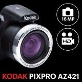 KODAK Pixpro AZ421 - Appareil Photo Bridge Numérique, Zoom optique 42X, Grand angle de 24 mm,  16 Mpixels, LCD 3, Vidéo HD 720p, OIS, Batterie Li-ion  - Noir 2