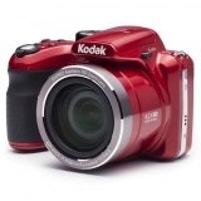 KODAK Pixpro AZ421 - Fotocamera bridge digitale, zoom ottico 42X, grandangolo 24 mm, 16 megapixel, LCD 3, video HD 720p, OIS, batteria agli ioni di litio, rosso