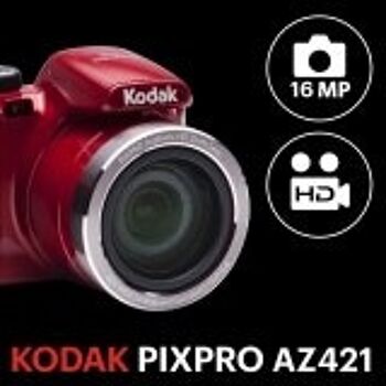 KODAK Pixpro AZ421 - Appareil Photo Bridge Numérique, Zoom optique 42X, Grand angle de 24 mm,  16 Mpixels, LCD 3, Vidéo HD 720p, OIS, Batterie Li-ion  - Rouge 2