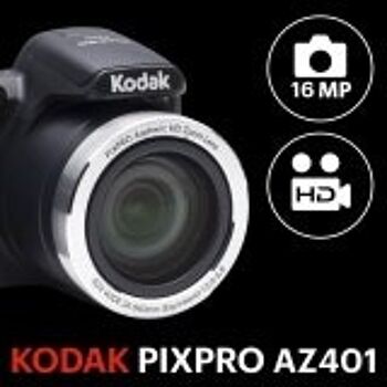 KODAK Pixpro AZ401 - Appareil Photo Bridge Numérique 16 Mpixels, Enregistrement vidéo, Grand angle 24 mm, Ecran LCD 7,6 cm, Panorama 180° - Noir 2