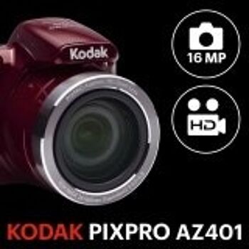 KODAK Pixpro AZ401 - Appareil Photo Bridge Numérique 16 Mpixels, Enregistrement vidéo, Grand angle 24 mm, Ecran LCD 7,6 cm, Panorama 180° - Rouge 2