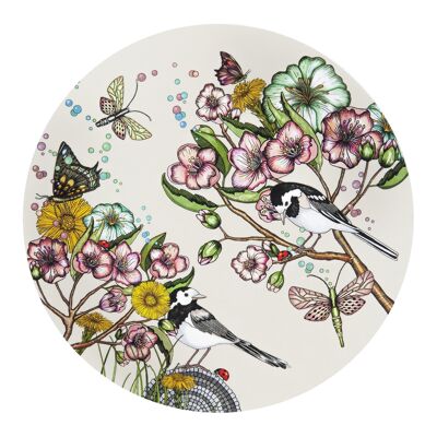 Trivet 21 cm Wagtails spring offwhite
