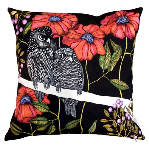 Cushion cover 50x50 cm velvet Angry owls