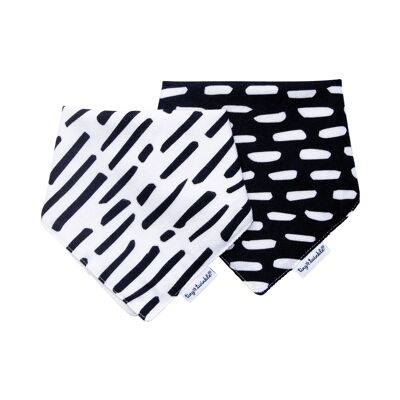 TINY TWINKLE  - Pack 2 bandana in kaffle Black & White