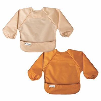 TINY TWINKLE  - Pack 2 bavaglini a manica lunga Sand/Cinna