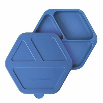 TINY TWINKLE - Assiette avec séparateurs et couvercle bleu 1