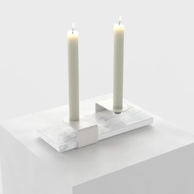 Kerzenständer : weiß - bianco