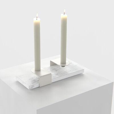 Kerzenständer : weiß - bianco
