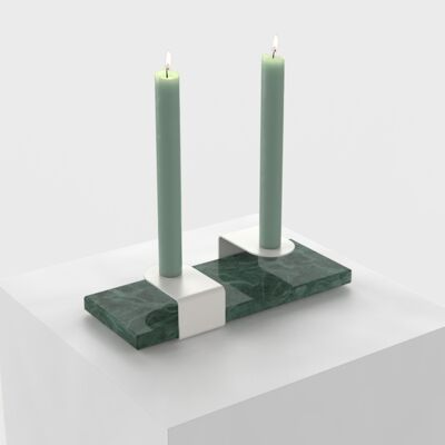 Kerzenständer : weiß - grün