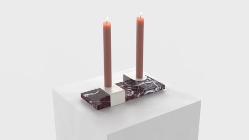 Candle Stand : white - rosso