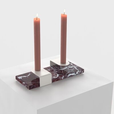 Candle Stand : white - rosso