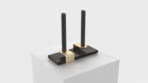 Candle Stand : gold - nero
