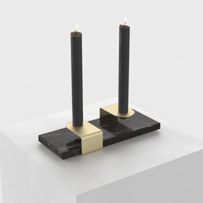 Candle Stand : gold - nero