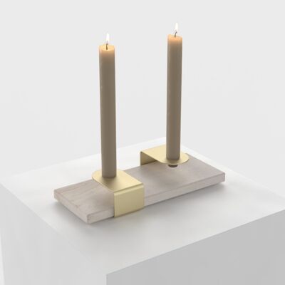 Candle Stand :  gold - mocca