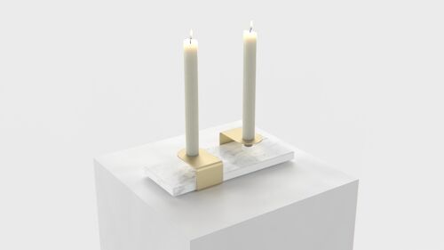 Candle Stand : gold - bianco
