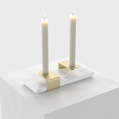 Candle Stand : gold - bianco