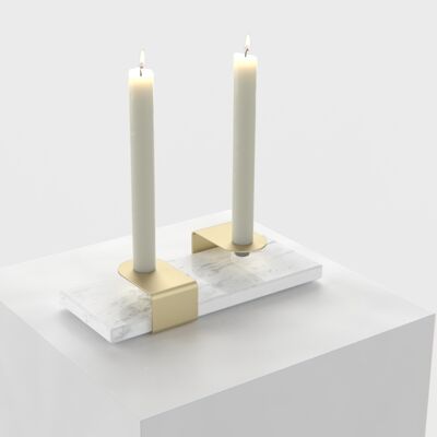 Kerzenständer : gold - bianco