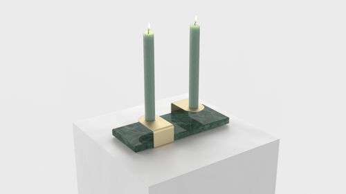 Candle Stand : gold- verde