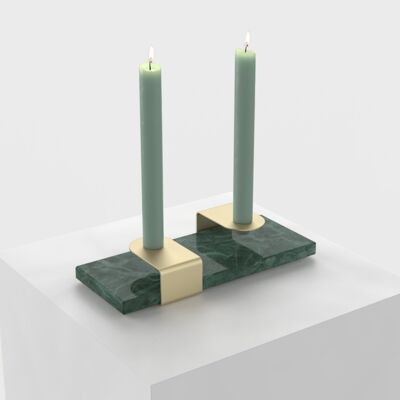 Candle Stand : gold- verde