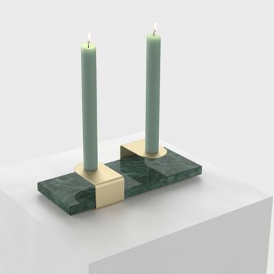 Candle Stand : gold- verde