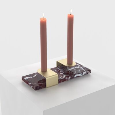 Candle Stand : gold - rosso