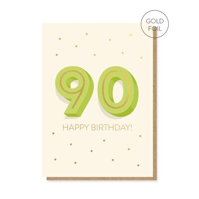 90th Milestone Birthday Card