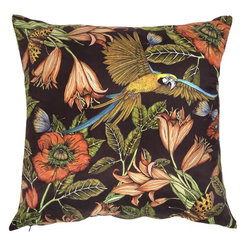 Cushion cover 50x50 cm velvet Parrot brown