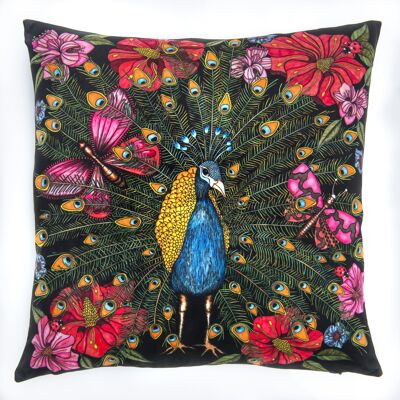 Cushion cover 50x50 cm velvet Peacock