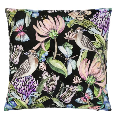 Cushion cover 50x50 cm velvet Springtime black
