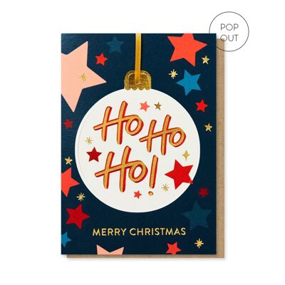 Ho Ho Ho Pop-out Bauble Card