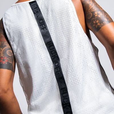 White f/off mesh vest