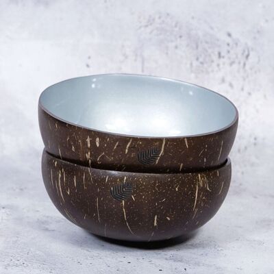 Silver lacquered coconut bowl by MonJoliBol