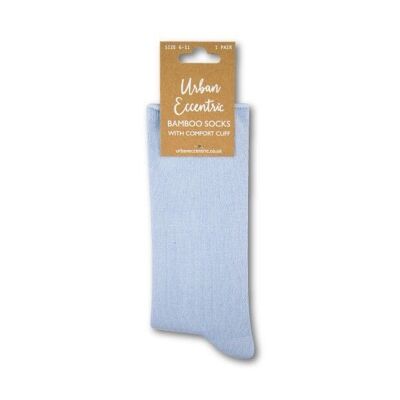 Unisex Comfort Cuff Blue Bamboo Socks