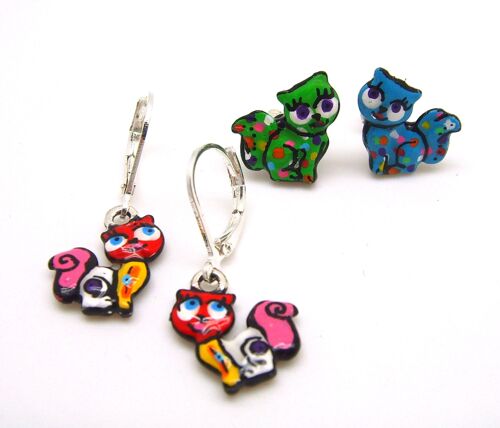 Boucles d'oreilles "Nicolas le chat"