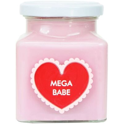 Bougie Coeur Mega Babe Velours Rose