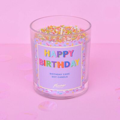 pastel de cumpleaños feliz cumpleaños espolvorear vela