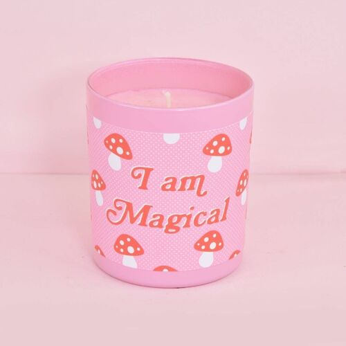 Cotton Candy I Am Magical Toadstool Pink Candle
