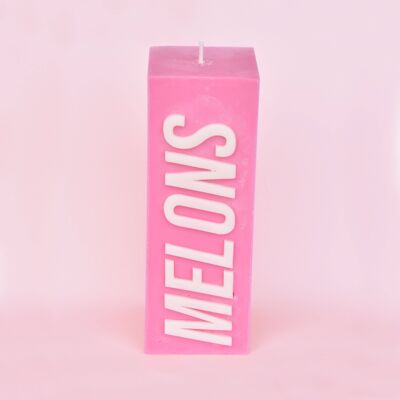 Nastro rosa MELONI Slogan Block Pillar Candle