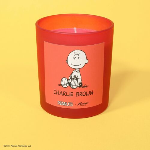 Peanuts x Flamingo Candles Popcorn Charlie Brown Frosted Red
