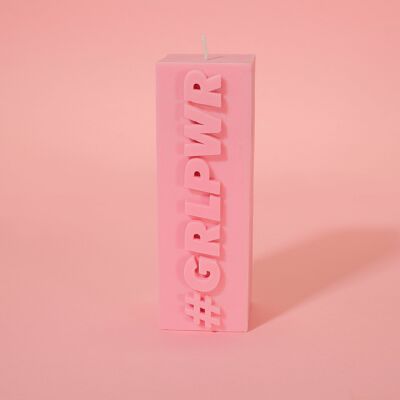 #GRLPWR Slogan Block Pillar Candle