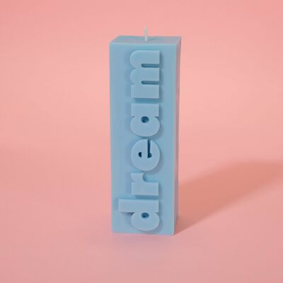 DREAM Slogan Block Pillar Candle