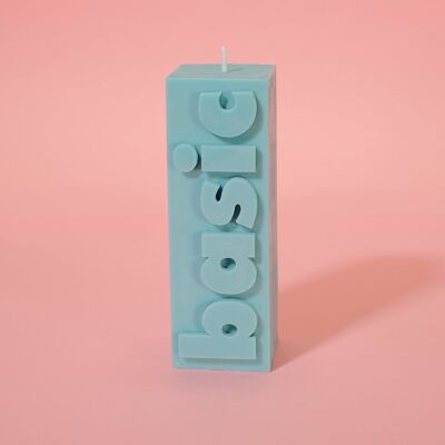 BASIC Slogan Block Pillar Candle