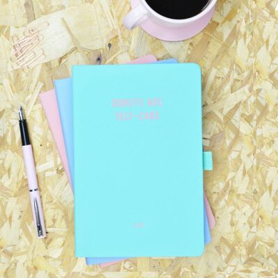 Donuts are Self-Care Green & Pink Notebook