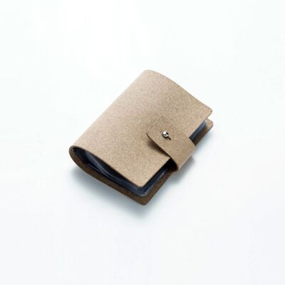 Recycled leather card holder - Ivory