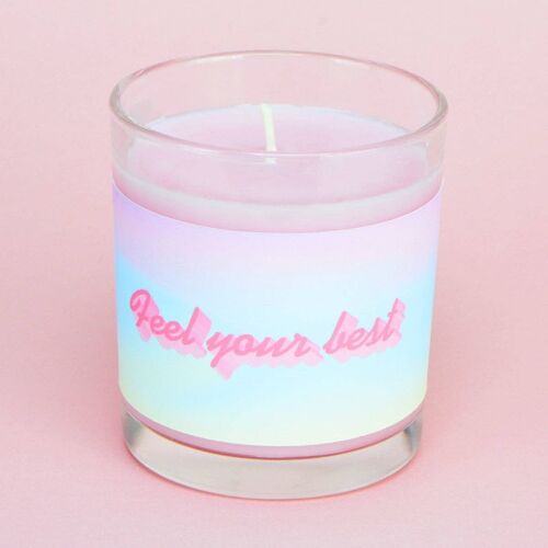 Blush Pink Peony Feel Your Best Pink Abstract Sky Candle