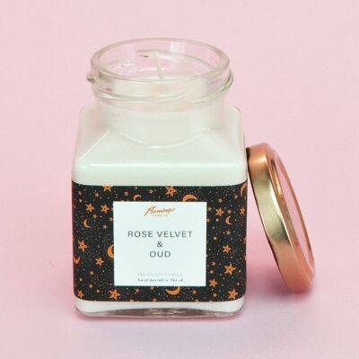 Midi Square con stampa Rose Velvet & Oud Black Moon & Stars