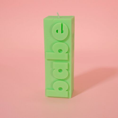 BABE Slogan Block Pillar Candle